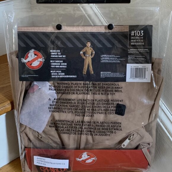 New in Pkg Ghostbusters Children's Halloween Costume, size small 4-6 MSPR $35 - Picture 2 of 4